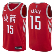 Men's Nike Houston Rockets #15 Clint Capela Authentic Red NBA Jersey - City Edition