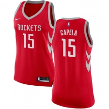 Women's Nike Houston Rockets #15 Clint Capela Swingman Red Road NBA Jersey - Icon Edition