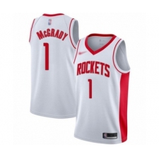 Men's Houston Rockets #1 Tracy McGrady Authentic White Finished Basketball Jersey - Association Edition