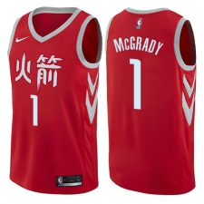 Men's Nike Houston Rockets #1 Tracy McGrady Swingman Red NBA Jersey - City Edition