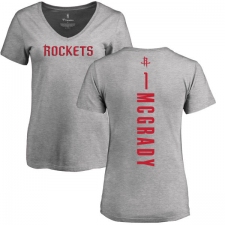 NBA Women's Nike Houston Rockets #1 Tracy McGrady Ash Backer T-Shirt