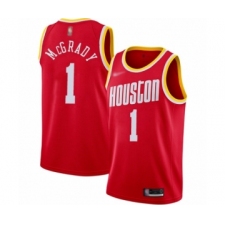 Women's Houston Rockets #1 Tracy McGrady Swingman Red Hardwood Classics Finished Basketball Jersey