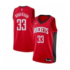 Men's Houston Rockets #33 Ryan Anderson Authentic Red Finished Basketball Jersey - Icon Edition
