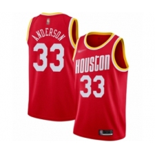 Men's Houston Rockets #33 Ryan Anderson Authentic Red Hardwood Classics Finished Basketball Jersey