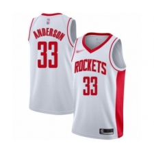Men's Houston Rockets #33 Ryan Anderson Authentic White Finished Basketball Jersey - Association Edition