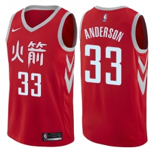 Men's Nike Houston Rockets #33 Ryan Anderson Authentic Red NBA Jersey - City Edition