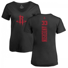 NBA Women's Nike Houston Rockets #33 Ryan Anderson Black One Color Backer Slim-Fit V-Neck T-Shirt