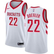 Youth Nike Houston Rockets #22 Clyde Drexler Swingman White Home NBA Jersey - Association Edition
