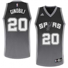 Men's Adidas San Antonio Spurs #20 Manu Ginobili Swingman Black Resonate Fashion NBA Jersey