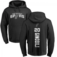 NBA Nike San Antonio Spurs #20 Manu Ginobili Black Backer Pullover Hoodie