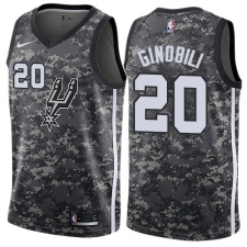 Youth Nike San Antonio Spurs #20 Manu Ginobili Swingman Camo NBA Jersey - City Edition