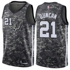 Men's Nike San Antonio Spurs #21 Tim Duncan Swingman Camo NBA Jersey - City Edition