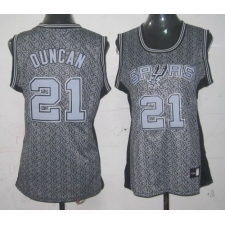 Women's Adidas San Antonio Spurs #21 Tim Duncan Swingman Grey Static Fashion NBA Jersey