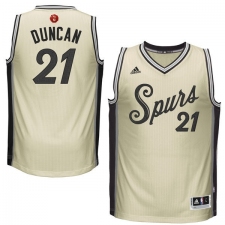 Youth Adidas San Antonio Spurs #21 Tim Duncan Authentic Cream 2015-16 Christmas Day NBA Jersey