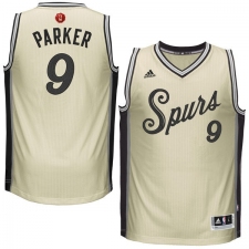 Youth Adidas San Antonio Spurs #9 Tony Parker Authentic Cream 2015-16 Christmas Day NBA Jersey