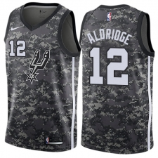 Men's Nike San Antonio Spurs #12 LaMarcus Aldridge Swingman Camo NBA Jersey - City Edition