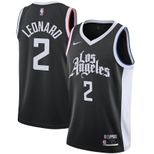 Men's LA Clippers #2 Kawhi Leonard Nike Black 2020-21 Swingman Player Jersey