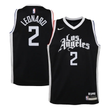 Youth LA Clippers #2 Kawhi Leonard Nike Black 2020-21 Swingman Jersey
