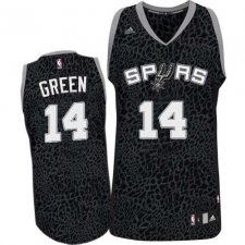 Men's Adidas San Antonio Spurs #14 Danny Green Authentic Black Crazy Light NBA Jersey