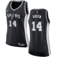 Women's Nike San Antonio Spurs #14 Danny Green Authentic Black Road NBA Jersey - Icon Edition