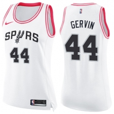 Women's Nike San Antonio Spurs #44 George Gervin Swingman White/Pink Fashion NBA Jersey