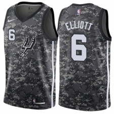 Men's Nike San Antonio Spurs #6 Sean Elliott Authentic Camo NBA Jersey - City Edition