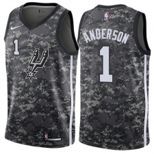 Men's Nike San Antonio Spurs #1 Kyle Anderson Authentic Camo NBA Jersey - City Edition