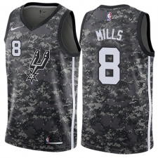 Men's Nike San Antonio Spurs #8 Patty Mills Authentic Camo NBA Jersey - City Edition