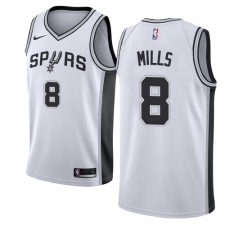 Men's Nike San Antonio Spurs #8 Patty Mills Authentic White Home NBA Jersey - Association Edition