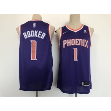 Men's Phoenix Suns #1 Devin Booker Swingman Purple Basketball Jersey