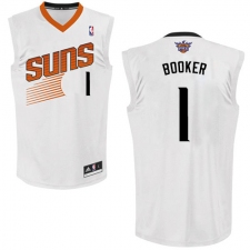 Youth Adidas Phoenix Suns #1 Devin Booker Authentic White Home NBA Jersey
