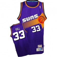 Men's Adidas Phoenix Suns #33 Grant Hill Authentic Purple Throwback NBA Jersey