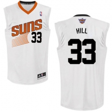 Men's Adidas Phoenix Suns #33 Grant Hill Authentic White Home NBA Jersey