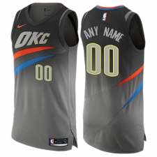 Men's Nike Oklahoma City Thunder Customized Authentic Gray NBA Jersey - City Edition