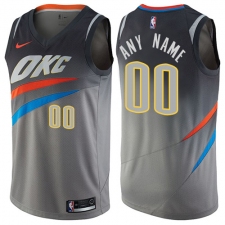 Women's Nike Oklahoma City Thunder Customized Swingman Gray NBA Jersey - City Edition
