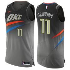 Men's Nike Oklahoma City Thunder #11 Detlef Schrempf Authentic Gray NBA Jersey - City Edition