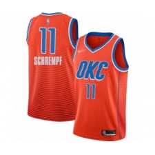 Men's Oklahoma City Thunder #11 Detlef Schrempf Authentic Orange Finished Basketball Jersey - Statement Edition