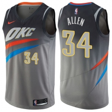 Men's Nike Oklahoma City Thunder #34 Ray Allen Swingman Gray NBA Jersey - City Edition