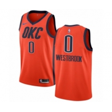 Men's Nike Oklahoma City Thunder #0 Russell Westbrook Orange Swingman Jersey - Earned Edition