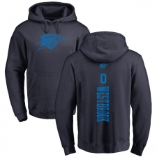 NBA Nike Oklahoma City Thunder #0 Russell Westbrook Navy Blue One Color Backer Pullover Hoodie