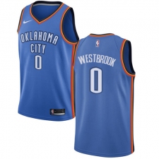 Youth Nike Oklahoma City Thunder #0 Russell Westbrook Swingman Royal Blue Road NBA Jersey - Icon Edition