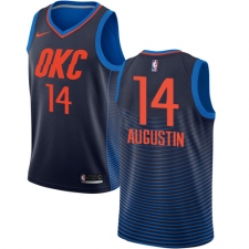 Women's Nike Oklahoma City Thunder #14 D.J. Augustin Authentic Navy Blue NBA Jersey Statement Edition