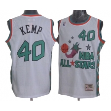 Men's Mitchell and Ness Oklahoma City Thunder #40 Shawn Kemp Authentic White 1996 All Star Throwback NBA Jersey