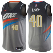Men's Nike Oklahoma City Thunder #40 Shawn Kemp Swingman Gray NBA Jersey - City Edition