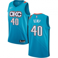 Men's Nike Oklahoma City Thunder #40 Shawn Kemp Swingman Turquoise NBA Jersey - City Edition