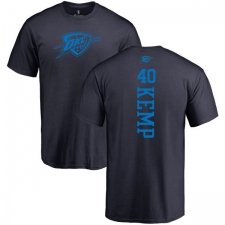 NBA Nike Oklahoma City Thunder #40 Shawn Kemp Navy Blue One Color Backer T-Shirt