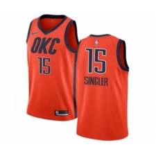 Men's Nike Oklahoma City Thunder #15 Kyle Singler Orange Swingman Jersey - Earned Edition