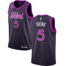 Men's Nike Minnesota Timberwolves #5 Gorgui Dieng Swingman Purple NBA Jersey - City Edition