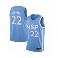 Men's Minnesota Timberwolves #22 Andrew Wiggins Swingman Blue Basketball Jersey - 2019 20 City Edition
