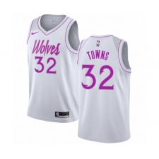 Men's Nike Minnesota Timberwolves #32 Karl-Anthony Towns White Swingman Jersey - Earned Edition